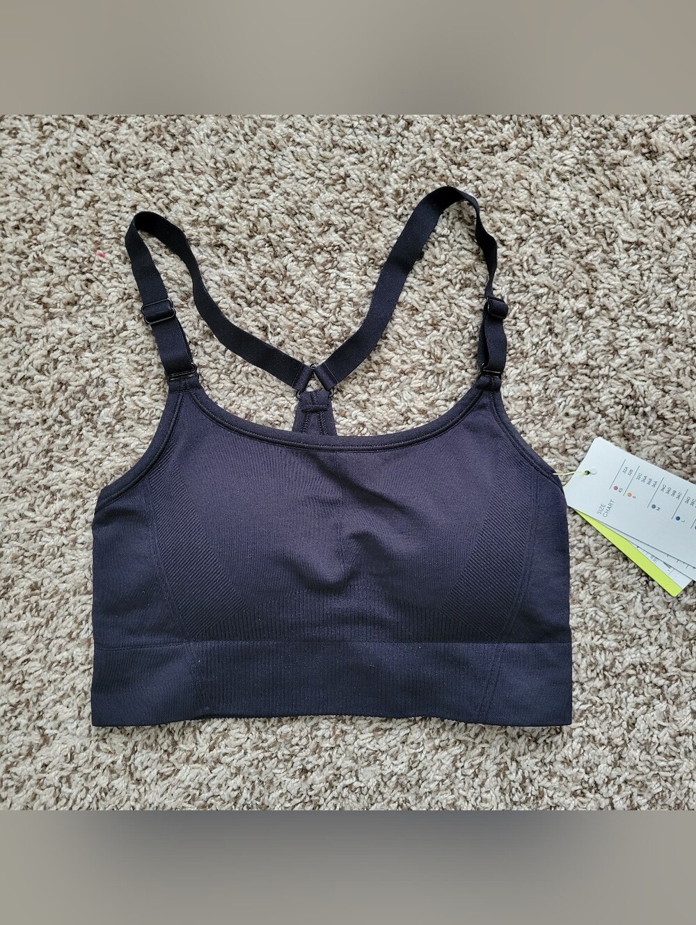 All In Motion Sports Bra Racerback Black Small NWT